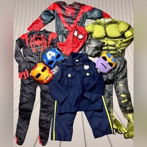 SOLD!! Size 4/5 Halloween Costume Lot: Marvel Avenger Superhero + Police Outfit